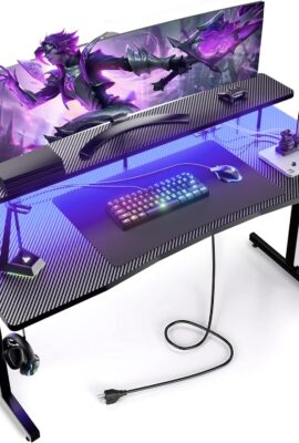 GTRACING 55 Inch Gaming Desk, Computer Gamer Desk with Monitor Stand,...