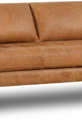 POLY & BARK Napa 88.5″ Leather Sofa – Full-Grain Italian-Tanned...
