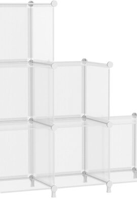 AWTATOS Cube Storage Organizer, Closet Organizers and Storage, 6 Cube Shelves Bookshelf, DIY Stackable Plastic Clothes Organizer Shelving for Bedroom, Home, Transparent Twill AWTATOS Cube Storage Organizer, Closet Organizers and Storage, 6 Cube Shelves Bookshelf, DIY Stackable Plastic Clothes Organizer Shelving for Bedroom, Home, Transparent Twill