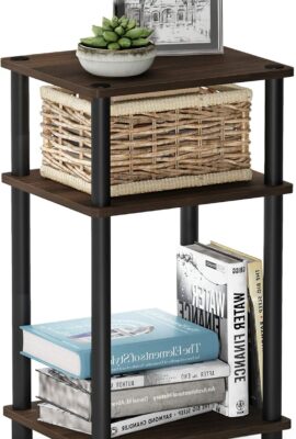 Furinno JUST Side Table, 3-Tier End Table, Open Shelves Night Stand,...