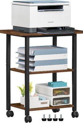 Lerliuo 3-Tier Printer Stand, Industrial Mobile Printer Table with...