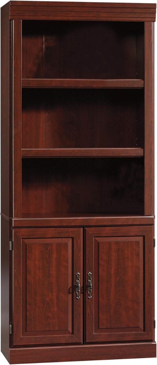 Sauder Heritage Hill Library With Doors/ Book shelf, Classic Cherry finish