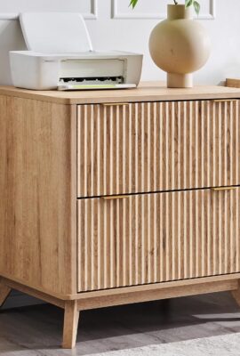 T4TREAM 2 Drawer File Cabinet, 30″ Fluted Lateral File Cabinet...