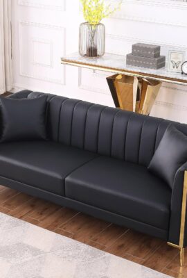 FOTOSOK 78” Couch Sofa, Black Couches for Living Room, Comfy...