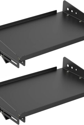 ULIBERMAGNET Garage Folding Storage Rack Shelves,200LB Metal Wall Mounted Adjustable Rail Shelf for Garage,Power Tools,Toolbox,Storage Shelves with Lip for Workshop Kitchen Office (2 Pack)