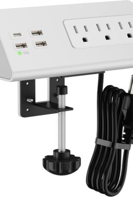 Nightstand Edge Mount Power Strip with USB-C Ports Tabletop Surge Protector Desk Clamp Power Sockets with 3 AC Outlets &4 Fast Charging USB Ports for Home Office Hotel and Dormitory Nightstand Edge Mount Power Strip with USB-C Ports Tabletop Surge Protector Desk Clamp Power Sockets with 3 AC Outlets &4 Fast Charging USB Ports for Home Office Hotel and Dormitory