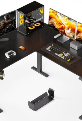 63×55 Inches Reversible L Shaped Standing Desk, Height Adjustable...