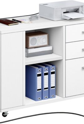 YITAHOME File Cabinet with Charging Station, Mobile Lateral Filing...