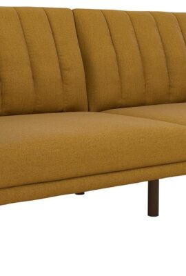 Novogratz 82 Inch Futon Sofa Bed in Faux Leather, Upholstered Couch...