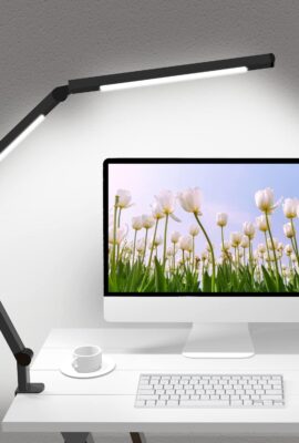 LED Desk Lamp with Clamp, Architect Desk Lamp with Dual Light and Adjustable Swing Arm, Clip-on Eye-Care 4 CCT Modes & 5 Brightness Levels Table Light Modern Computer Lighting for Home Office LED Desk Lamp with Clamp, Architect Desk Lamp with Dual Light and Adjustable Swing Arm, Clip-on Eye-Care 4 CCT Modes & 5 Brightness Levels Table Light Modern Computer Lighting for Home Office