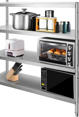 VEVOR Stainless Steel Shelving 60×18.5 Inch 4 Tier Adjustable...