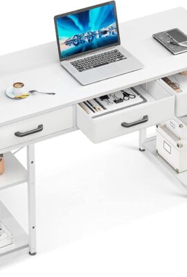 ODK Office Small Computer Desk: Home Table with Fabric Drawers &...