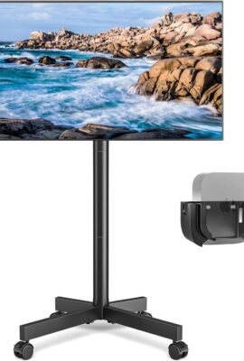 Rfiver Mobile TV Cart Rolling TV Stand for 23-65 Inch Screens, Portable TV Stand on Wheels with Tilt and Height Adjustable, Outdoor TV Mount Stand Holds up to 88 lbs for Home Office MAX VESA 400x400mm