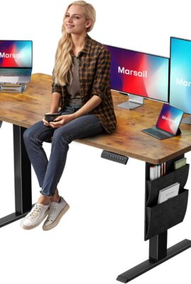 Marsail Electric Adjustable Height Standing Desk with Storage Bag,...