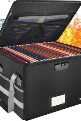 ENGPOW File Box with Lock,Fireproof Document Box with Zipper＆Pockets,Collapsible...