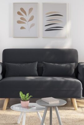 Yaheetech 46″ Small Modern Fabric Sofa Loveseat Mid Century...