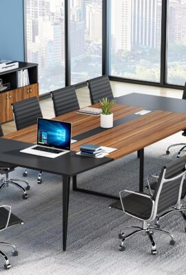 Tribesigns 8FT Conference Table, 94.48L x 47.24W x 29.52H Inches Boat... Tribesigns 8FT Conference Table, 94.48L x 47.24W x 29.52H Inches Boat...