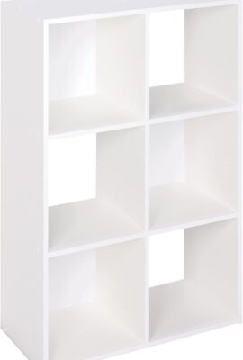 ClosetMaid Cubeicals 6 Cube Storage Shelf Organizer Bookshelf, Stackable, Vertical or Horizontal, Easy Assembly, Wood, White Finish