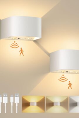 FULEN Motion Sensor Wall Light with Remote Control 3 Colors Wireless...
