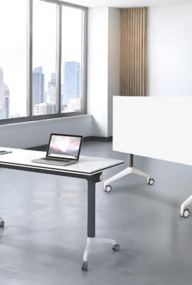 Conference Room Table, Foldable Training Table with Wheels, Large...