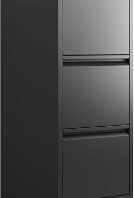 Metal File Cabinet with 3 Drawer Heavy Duty Locking File Cabinets Home Office Steel Black Filing Cabinet with Lock Vertical File Cabinets for Legal/Letter Size File,Assembly Required