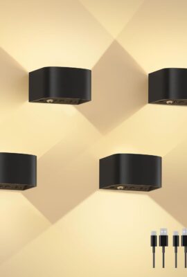 FULEN 4 Pack Motion Sensor Wall Lamp with Remote Control 3 Colors...