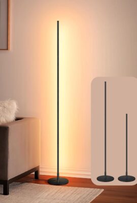 EDISHINE LED Corner Floor Lamp, 57.5″ Minimalist Dimmable Sleek...