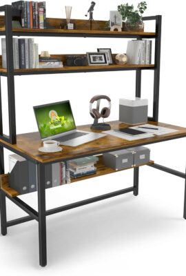 Aquzee Computer Desk with Hutch, 47“W x 23.6″ D Desk with...