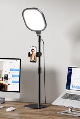 Video Conference Lighting for Zoom Meeting, Ring Light for Desk with Flexible Stand, 30 Light Modes Light for Video Recording, Desk Light & Memory Function for Zoom Calls, Video Streaming, Webcam