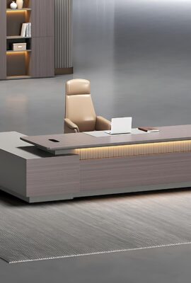 L Shaped Executive Desk – Modern Office Desk with Hidden Electrical Hole, Solid Wood Home Office Desk with 2 Drawers, Spacious Office Table with Easy Installation Required (70.8IN)