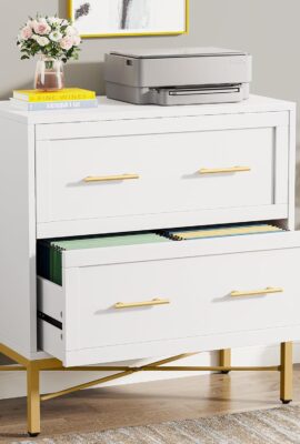 Tribesigns Modern White 2 Drawer File Cabinet, Lateral Filing Cabinet...