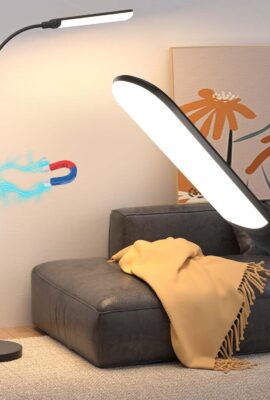 LED Floor Lamp, 18W Super Bright Floor Lamp for Living Room, Adjustable Stepless Colors & Brightness Standing Lamp, Eye Caring Reading Light with Remote