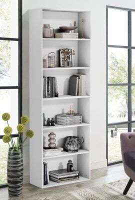 71″ Tall 6-Tier Bookshelf, Large Open Display Bookcase with Ample Storage, Floor Standing Book Shelf for Living Room, Home Office, Bed Room, White