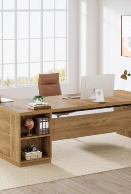 Tribesigns 78″ L Shaped Desk with Drawers, Large Executive Office...