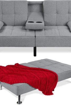 Best Choice Products Linen Modern Folding Futon, Reclining Sofa Bed...