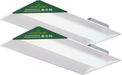 YXL 2×4 LED Troffer Light, 5CCT Switch LED Drop in Ceiling Light for Dropped Ceiling, 9720/8100/6750/5400/4050 Adjustable Lumens, 6500/5000/4000/3500/3000K Color Temperature, Dimmable 0-10V,ETL