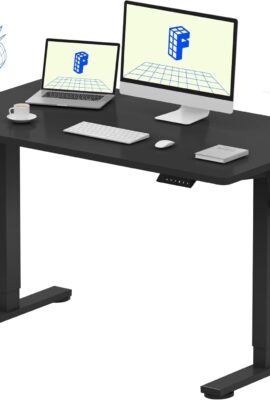 FLEXISPOT EN1 One-Piece Standing Desk, 48″x24″ Seamless Desktop Electric Height Adjustable for Home Office, Study Rooms & Multi-Device Workstations, Black