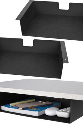 2 Pack Under Desk Shelf – 13 Inch Under Desk Storage Shelf, Metal -Under Desk Organizer – Under Shelf Storage for Office Tables & Workstations