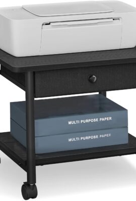 VASAGLE Heavy-Duty Printer Stand with Locking Wheels, 2-Tier with...