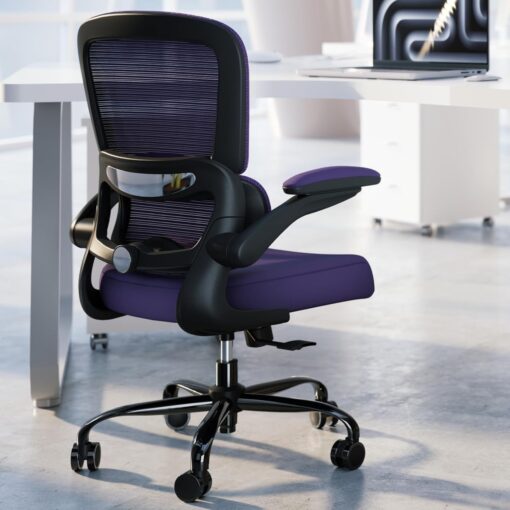 Office Chair – Ergonomic Desk Chair with Adjustable Lumbar Support, Mesh Computer Chair, Executive Chair for Home Office Comfortable Lumbar Support (Violet)