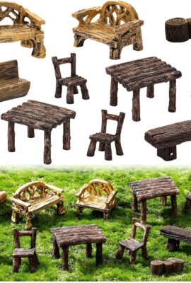 11Pieces Fairy Garden Furniture Ornaments Miniature Table and Chairs...