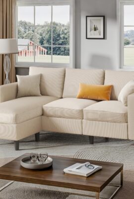Shintenchi Small Sectional Sofa Couches,L Shape Convertible...