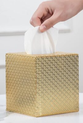 Gold Tissue Box Cover,Tissue Box Cover Square,Gold Tissue Box Holders,Tissue Holder for Bathroom Accessories,Bathroom Tissue Holders