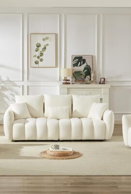 Antetek Set of 3 Teddy Sofa for Living Room, Modern 2 Units Deep Seat...