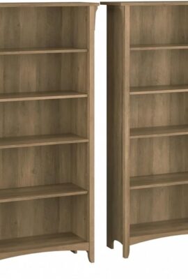Bush Home Salinas Tall 5 Shelf Bookcase – Set of 2 in Reclaimed Pine, Vertical Office Storage, Bookshelves for Home Workspace, Multi-Purpose Shelving Units Bush Home Salinas Tall 5 Shelf Bookcase – Set of 2 in Reclaimed Pine, Vertical Office Storage, Bookshelves for Home Workspace, Multi-Purpose Shelving Units