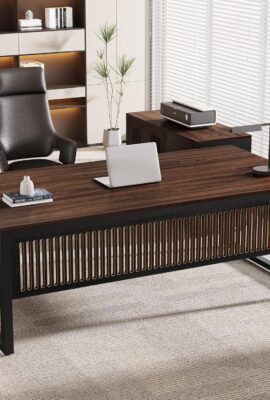 Tribesigns 63-Inch Executive Desk, Large Office Desk with Mobile File...